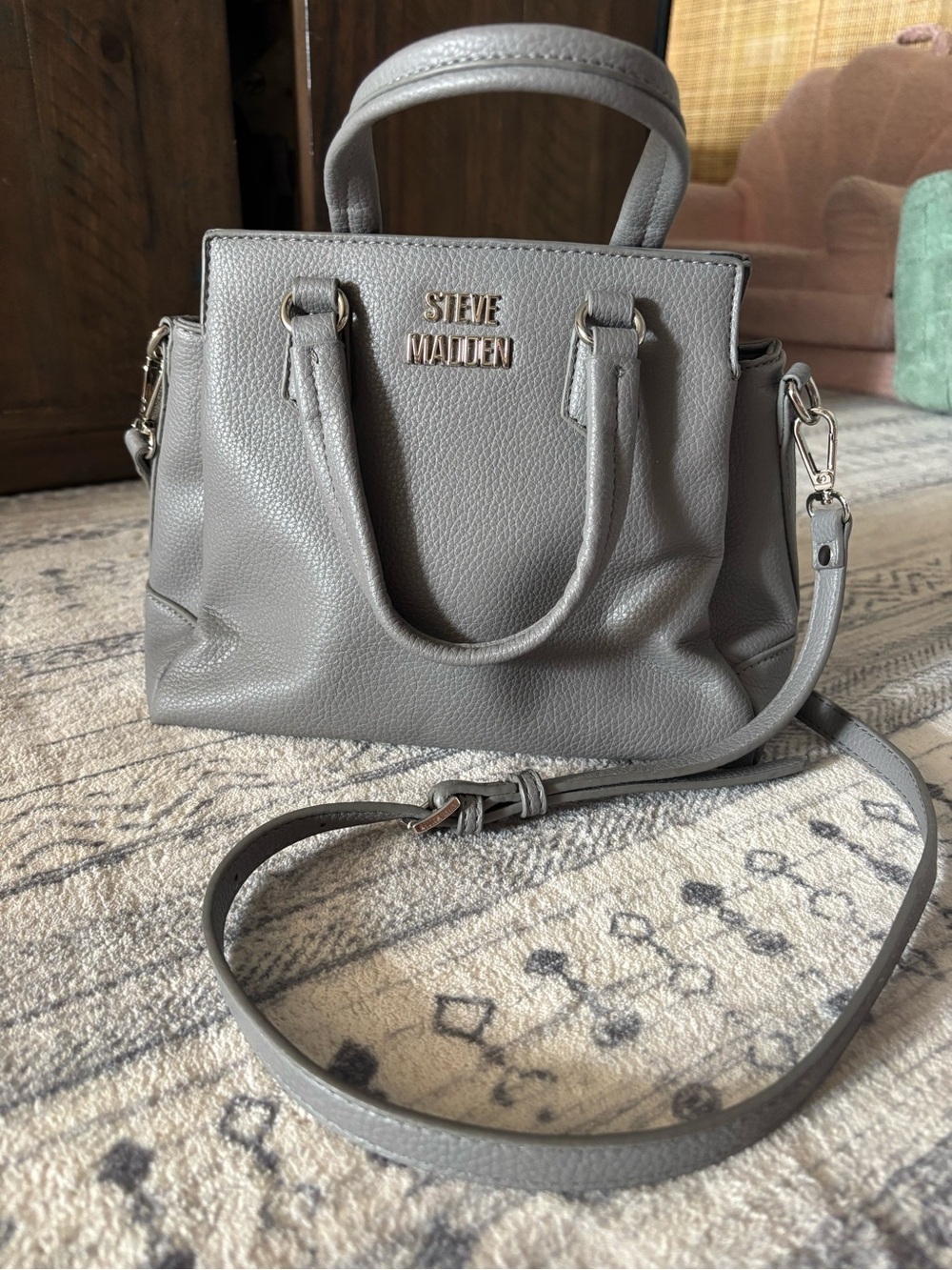 Steve Madden Gray Leather Crossbody